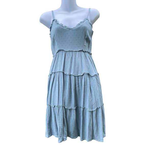 Sim & Sam Dusty Blue spaghetti adjustable strap mini dress - Picture 2 of 6